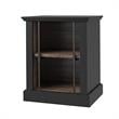 Ameriwood Home Hoffman Rustic End Table with 2 Open Shelves in Black and Walnut