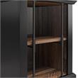 Ameriwood Home Hoffman Rustic End Table with 2 Open Shelves in Black and Walnut