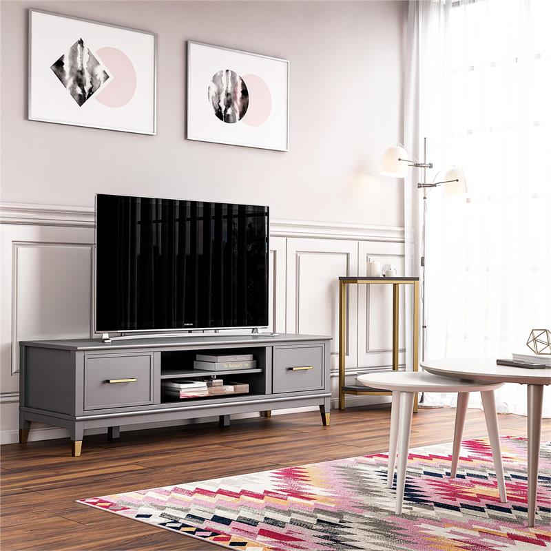 CosmoLiving by Cosmopolitan Westerleigh TV Stand in Graphite Gray