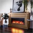 Ameriwood Home Elmcroft Wide Mantel with Linear Electric Fireplace in Walnut