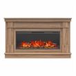 Ameriwood Home Elmcroft Wide Mantel with Linear Electric Fireplace in Walnut