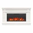 Ameriwood Home Elmcroft Wide Mantel with Linear Electric Fireplace in Plaster