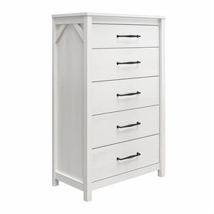 ameriwood home augusta 5 drawer tall dresser with easy assembly in ivory oak