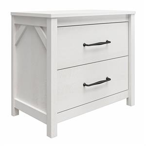 ameriwood home augusta 2 drawer nightstand with easy assembly in ivory oak