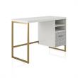 CosmoLiving by Cosmopolitan Scarlett Single Pedestal Desk in White