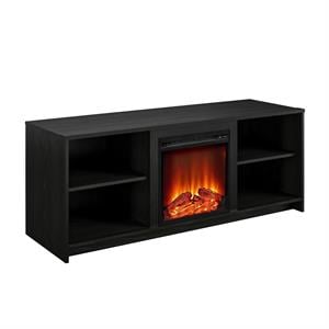 Ameriwood Home Cabrillo Fireplace TV Stand for TVs up to 65&quot in Black Oak