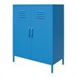 Novogratz Cache 2 Door Metal Locker Storage Cabinet in Blue