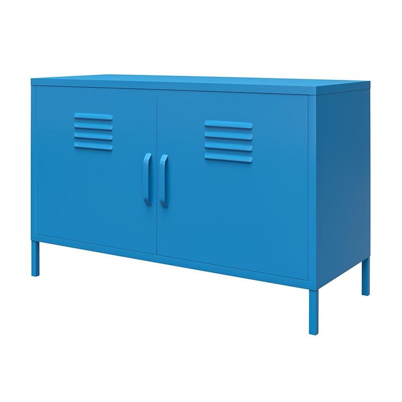 Novogratz Cache 2 Door Metal Locker Accent Cabinet in Blue