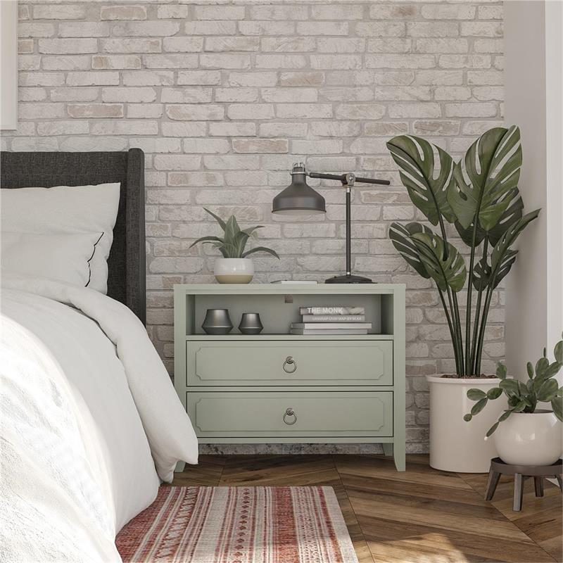Novogratz Her Majesty 2 Drawer Nightstand in Green