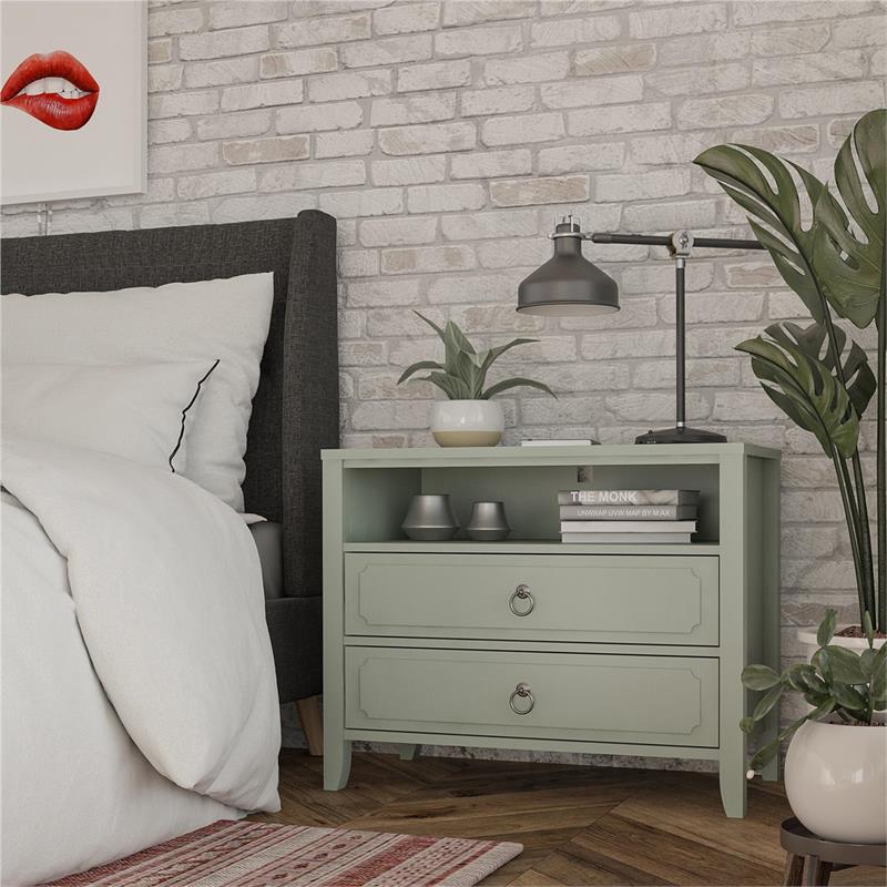 Novogratz Her Majesty 2 Drawer Nightstand in Green
