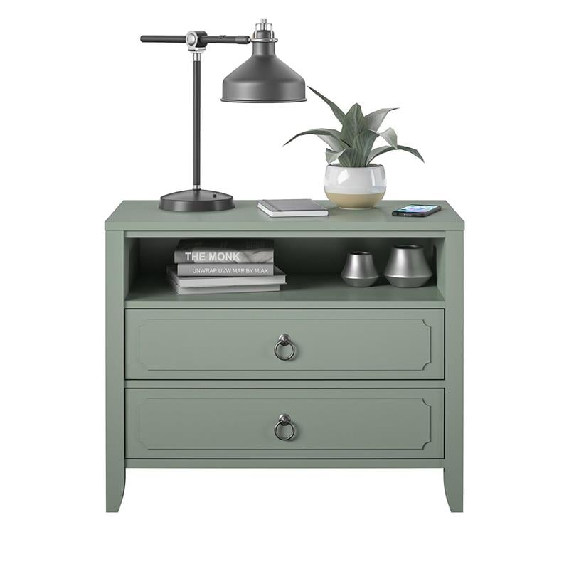 Novogratz Her Majesty 2 Drawer Nightstand in Green