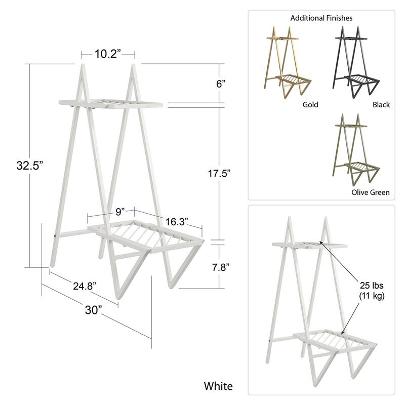 Ameriwood Home Wallflower Plant Stand in White