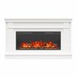 Ameriwood Home Elmcroft Wide Mantel with Linear Electric Fireplace in White
