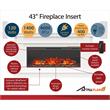 Ameriwood Home Elmcroft Wide Mantel with Linear Electric Fireplace in White