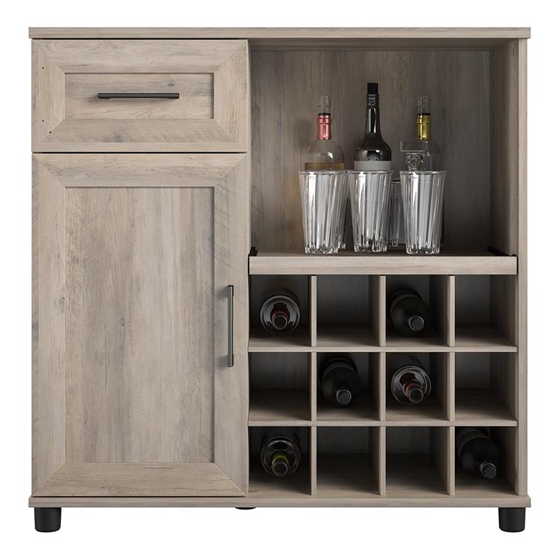 Systembuild Evolution Dwyer Bar Cabinet in Gray Oak