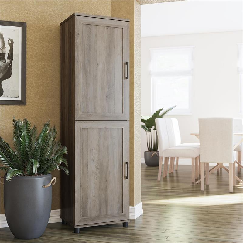 Systembuild Evolution Dwyer 2 Door Kitchen Pantry Cabinet in Gray Oak
