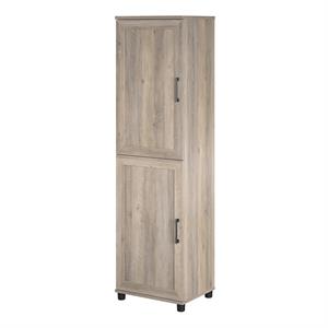 systembuild evolution dwyer 2 door kitchen pantry cabinet in gray oak