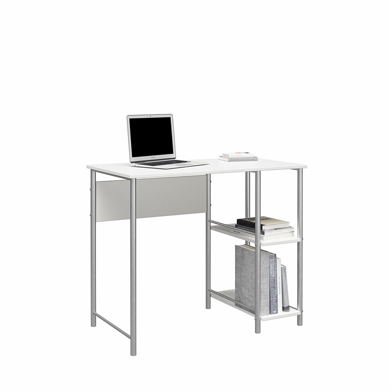 Mainstays Garrett Metal Student Computer Desk in White