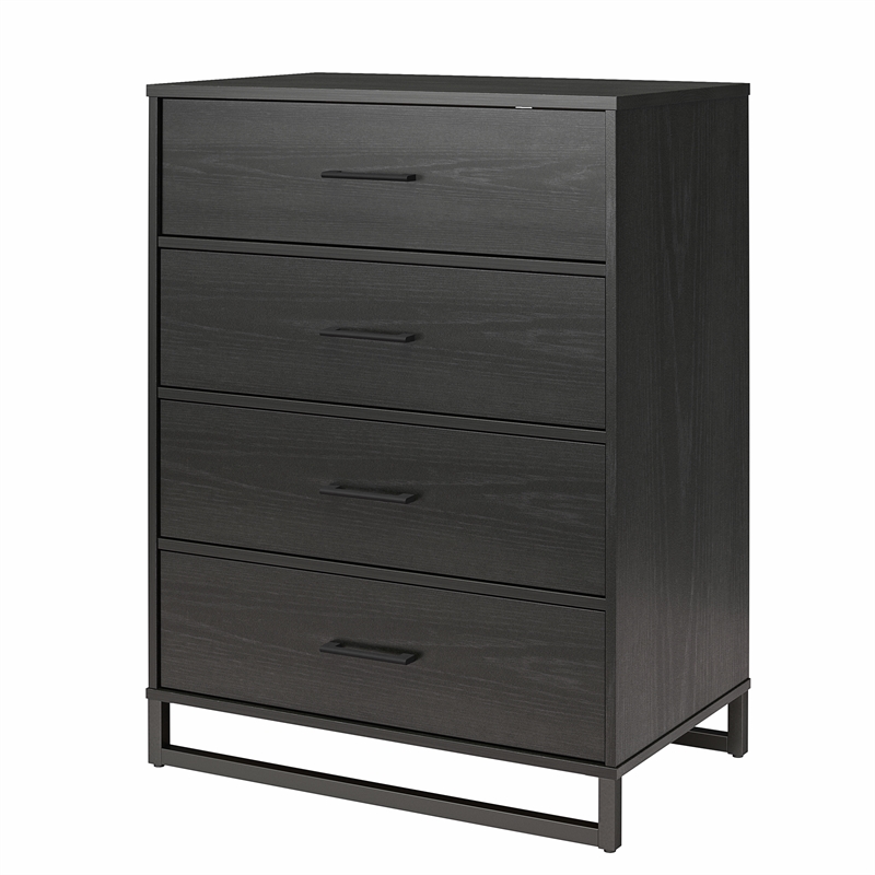 Ameriwood Home Monterey 4 Drawer Dresser in Black Oak