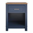 Ameriwood Home Armada Nightstand in Navy with Walnut top