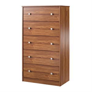 ameriwood home ellwyn tall 5 drawer dresser in brown oak