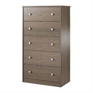 ameriwood home ellwyn tall 5 drawer dresser in medium brown