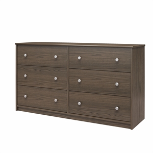 ameriwood home ellwyn 6 drawer wide dresser in medium brown