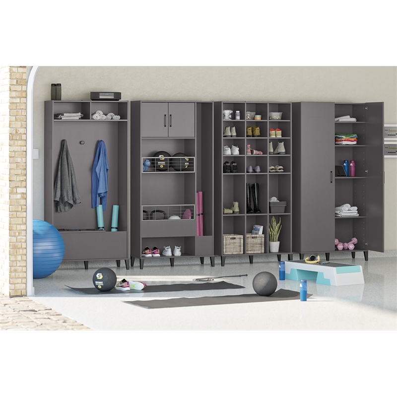 Systembuild Evolution Flex Athletic Shoe Storage Cabinet in Graphite