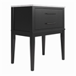 Ameriwood Home Lynnhaven Nightstand in Black w/ White Marble Top