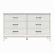 Ameriwood Home Lynnhaven Wide 6 Drawer Dresser in White w/ White Marble Top