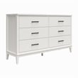 Ameriwood Home Lynnhaven Wide 6 Drawer Dresser in White w/ White Marble Top