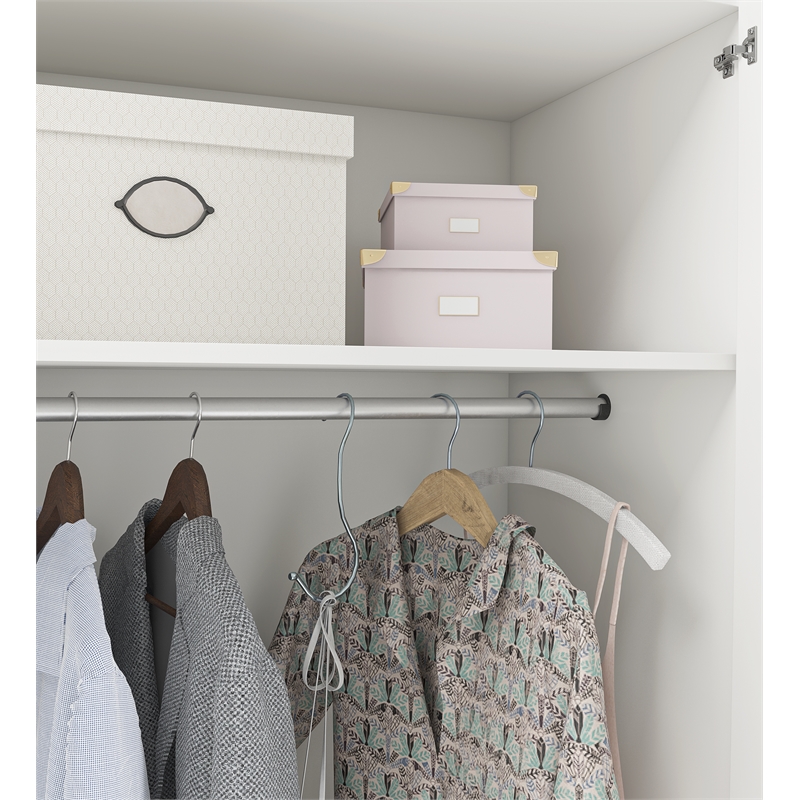Systembuild Evolution Lory 3 Door Wardrobe with Clothing Rod in White