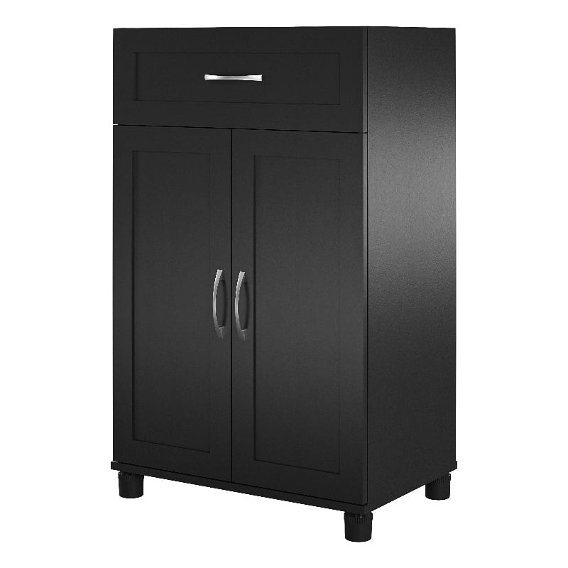 Systembuild Evolution Lory Framed 2 Door/1 Drawer Base Cabinet in Black