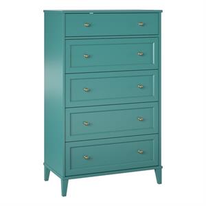 ameriwood home monticello tall 5 drawer dresser in emerald green