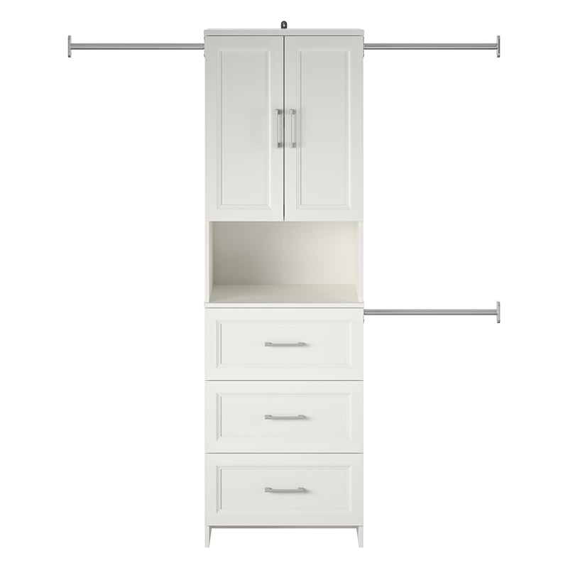 Systembuild Evolution Nevaeh Ridge 3 Drawer Closet Storage in White