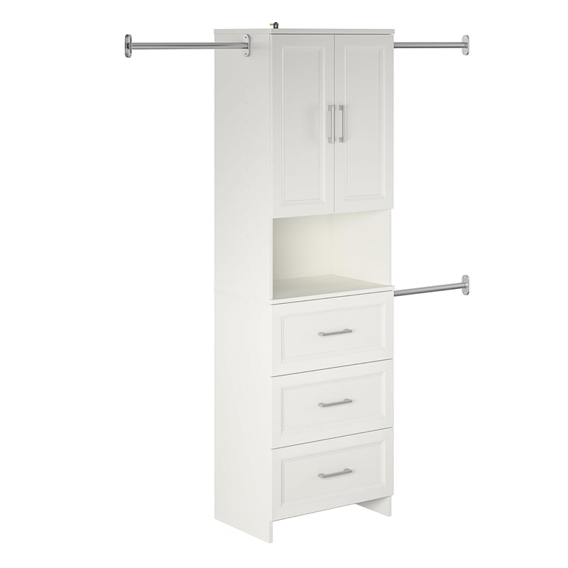 Systembuild Evolution Nevaeh Ridge 3 Drawer Closet Storage in White