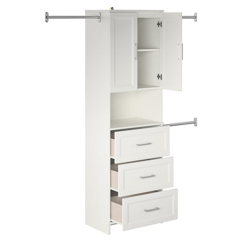 Systembuild Evolution Nevaeh Ridge 3 Drawer Closet Storage in White