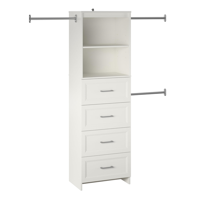 Evolution Nevaeh Ridge 4 Drawer Closet Storage in White