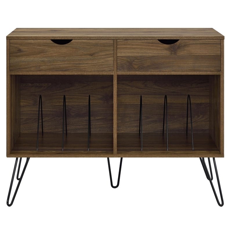 Novogratz Concord Turntable Stand with Drawers in Walnut