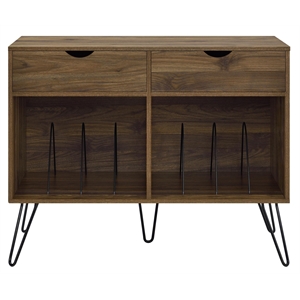 Novogratz Concord Turntable Stand with Drawers in Walnut