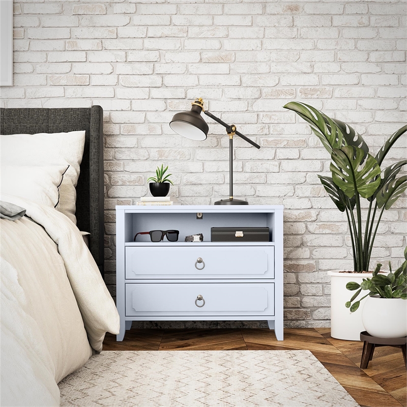 Novogratz Her Majesty 2 Drawer Nightstand in Black
