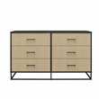 Ameriwood Home Novogratz Kelly 6-Drawer Engineered Wood Dresser in Black Oak