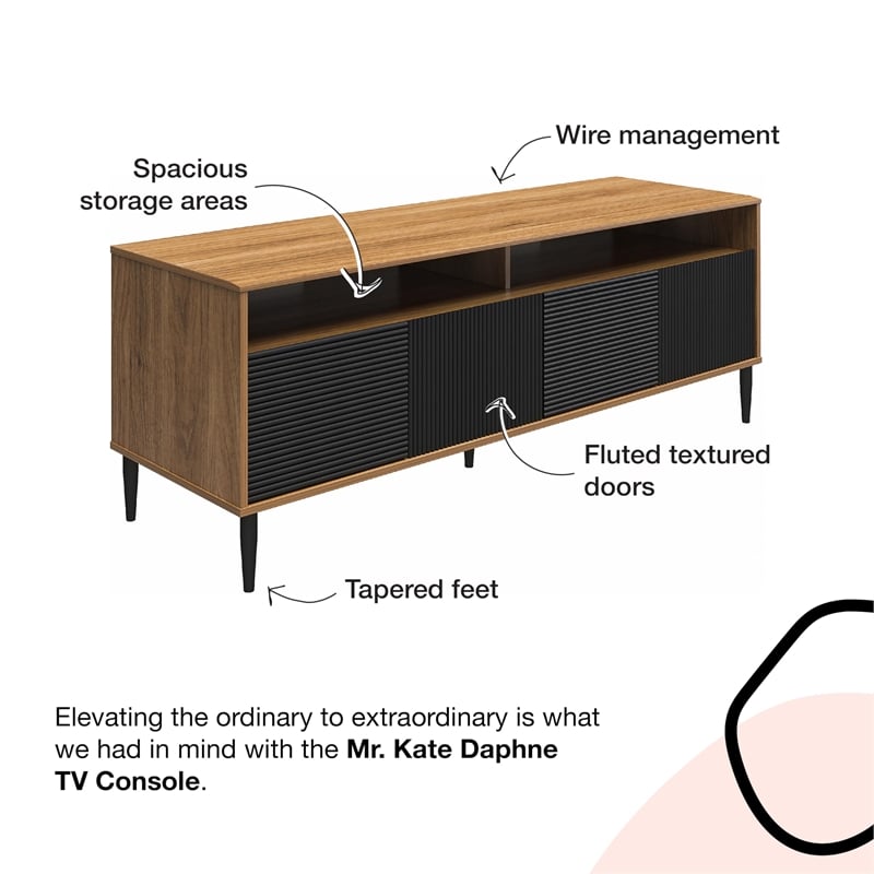 Ameriwood Home Mr. Kate Daphne Engineered Wood TV Console in Gray/Gold