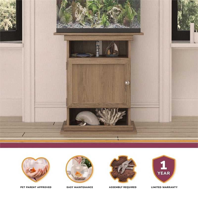 Flipper by Ollie & Hutch 10/20 Gallon Aquarium/Terrarium Stand in Rustic Oak