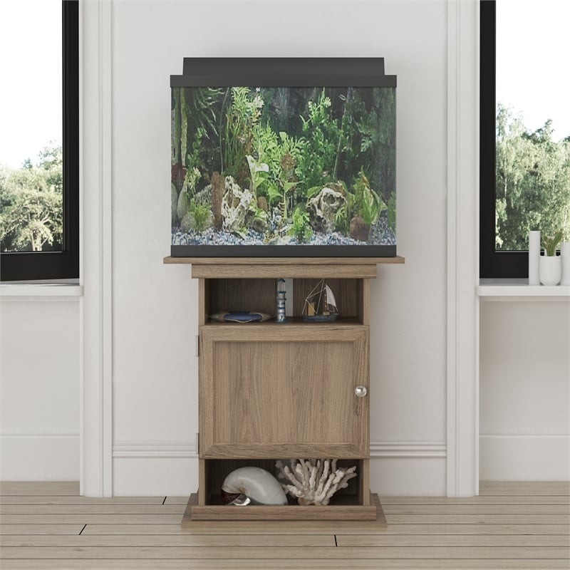 Flipper by Ollie & Hutch 10/20 Gallon Aquarium/Terrarium Stand in Rustic Oak