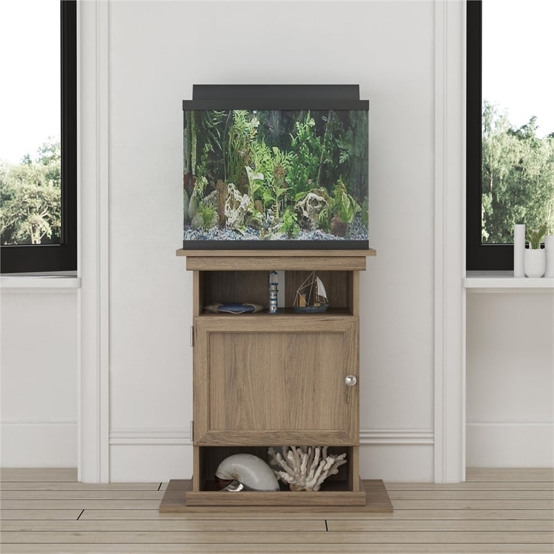 Flipper by Ollie & Hutch 10/20 Gallon Aquarium/Terrarium Stand in Rustic Oak