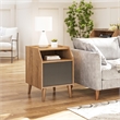 Novogratz Magnolia Laminated Engineered Wood End Table in Walnut/Black