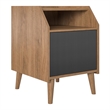 Novogratz Magnolia Laminated Engineered Wood End Table in Walnut/Black
