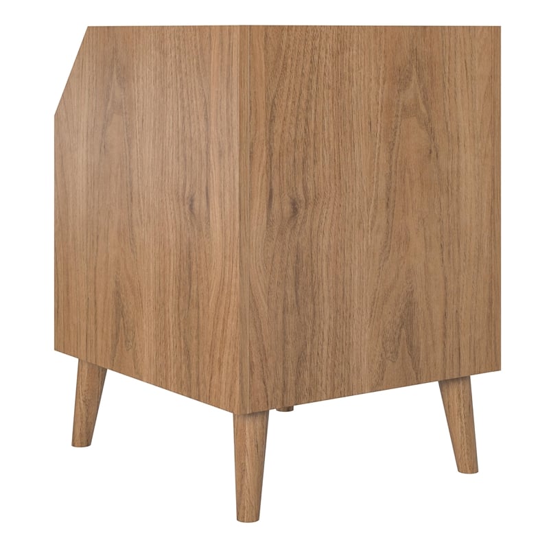 Novogratz Magnolia Laminated Engineered Wood End Table in Walnut/Black