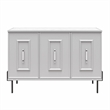 CosmoLiving by Cosmopolitan Liberty 3 Door Accent Cabinet Dove Gray w/Marble Top